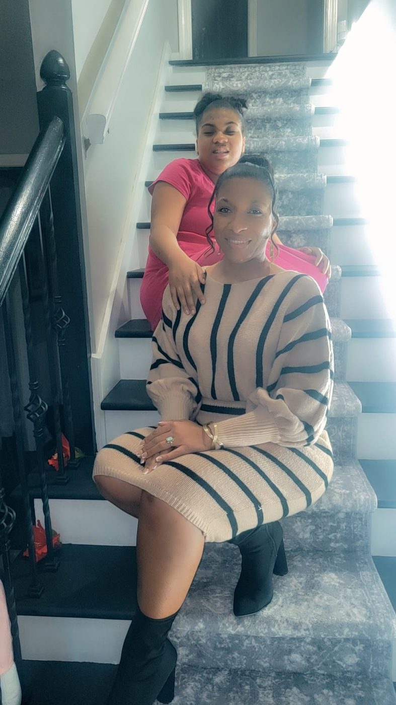 Home, on the stairs